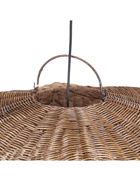 Suspension ondulée en rotin noyer foncé 103 x 103 x 40 cm The Wave