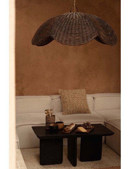 Suspension ondulée en rotin noyer foncé 103 x 103 x 40 cm The Wave