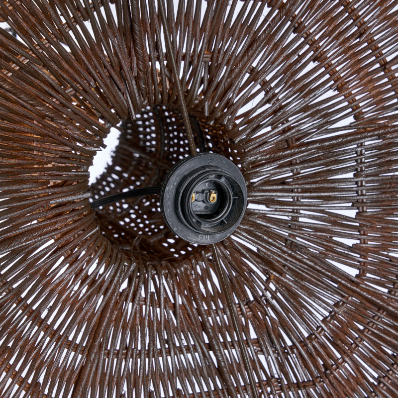 Suspension dôme en rotin noyer foncé...