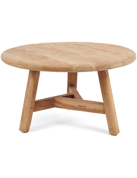 Table basse ronde en teck récupéré naturel 80 x 80 x 45 cm The Fusuma