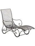Chaise longue de jardin en métal bronze 58 x 140 x 101 cm Yolaine