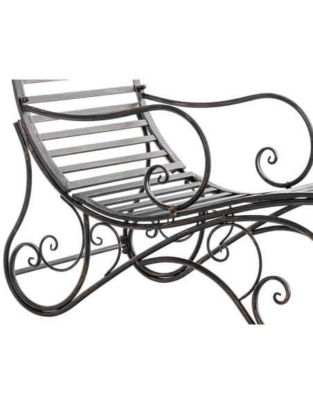 Chaise longue de jardin en métal bronze 58 x 140 x 101 cm Yolaine