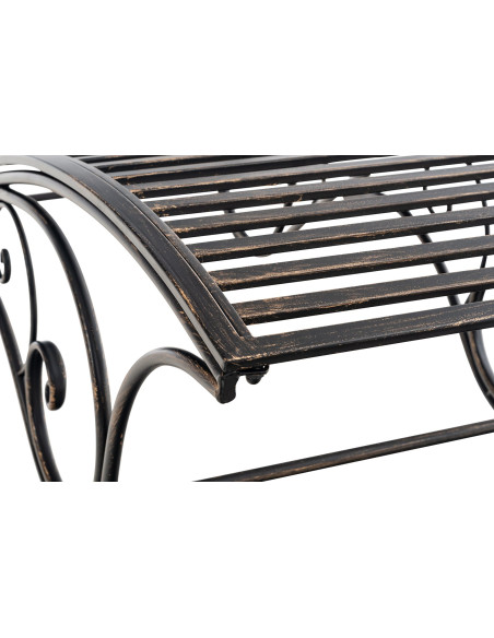 Chaise longue de jardin en métal bronze 58 x 140 x 101 cm Yolaine