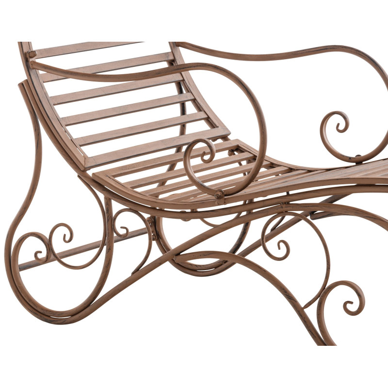 Chaise longue de jardin en métal brun...