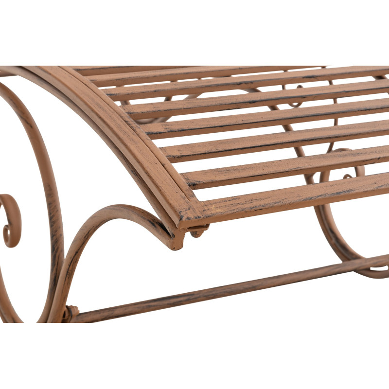 Chaise longue de jardin en métal brun...