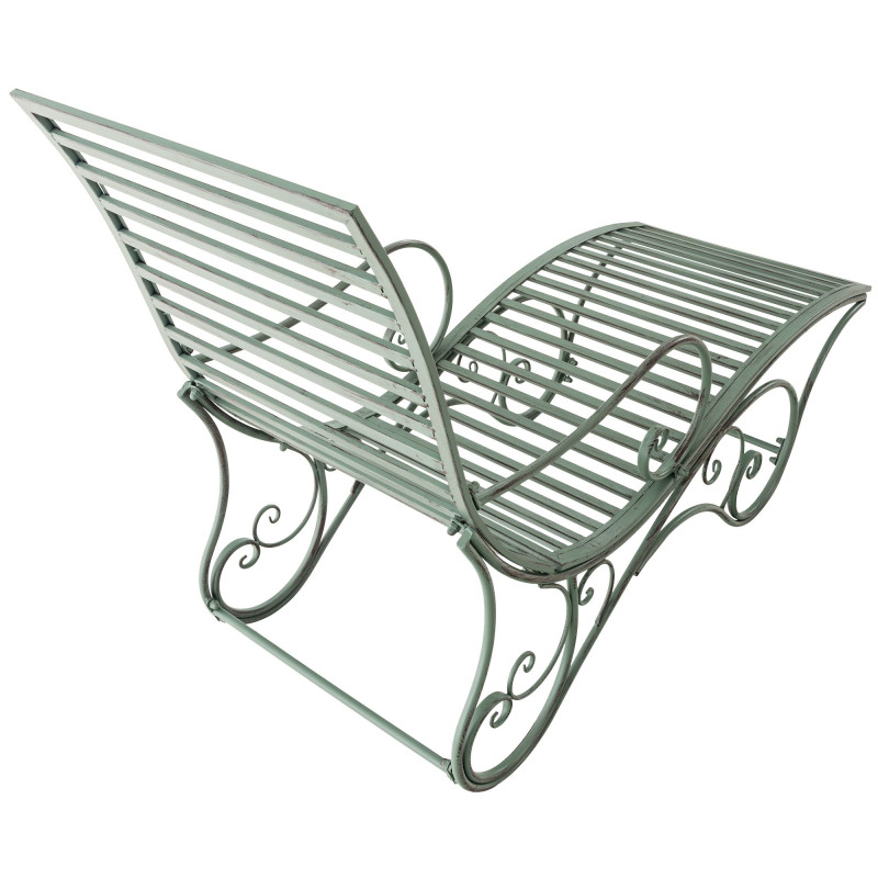 Chaise longue de jardin en métal vert...