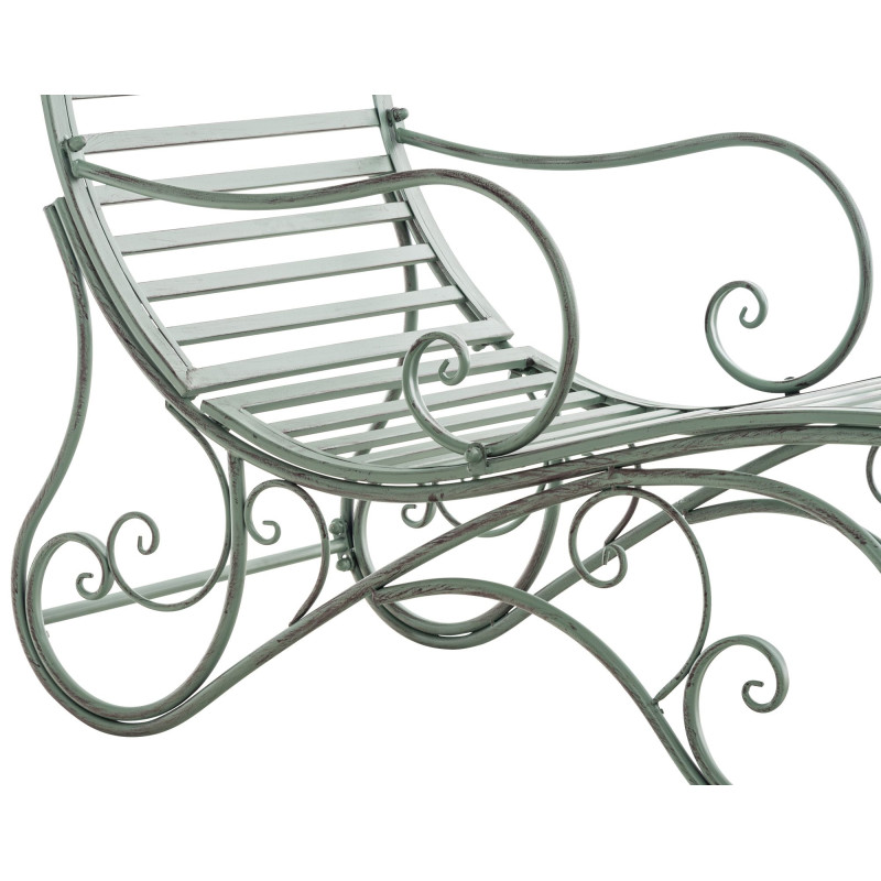 Chaise longue de jardin en métal vert...