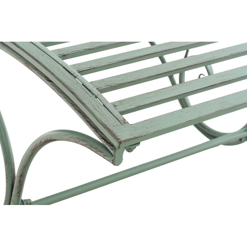 Chaise longue de jardin en métal vert...