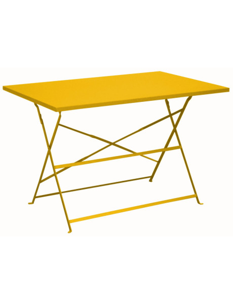 Table de jardin rectangulaire en acier miel 110 x 70 x 71 cm Cuba