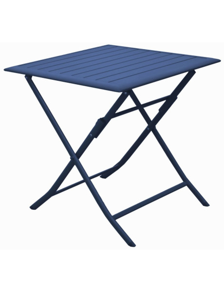 Table de jardin carrée bleue en acier et aluminium 70 x...
