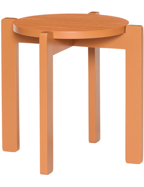 Tabouret orange en MDF et chêne Ø 45 x H 42 cm Always