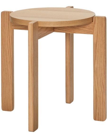 Tabouret naturel en MDF et chêne Ø 45 x H 42 cm Always