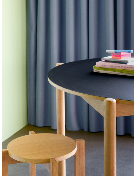 Tabouret naturel en MDF et chêne Ø 45 x H 42 cm Always