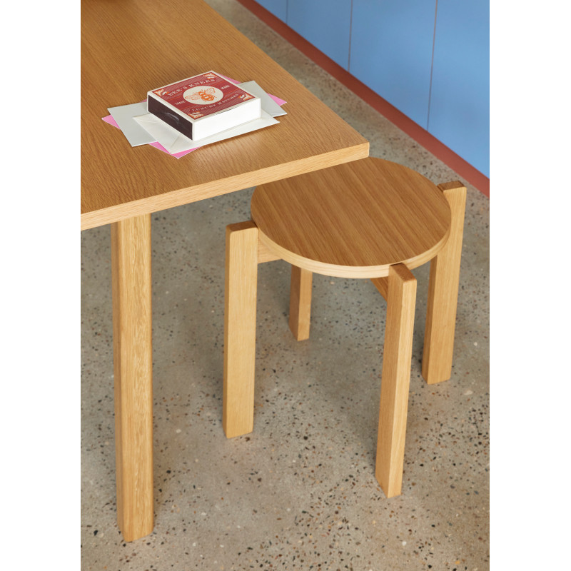 Tabouret naturel en MDF et chêne Ø 45...