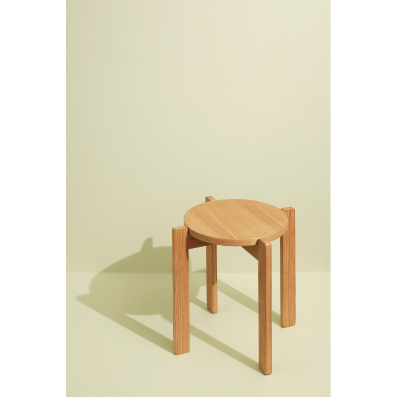Tabouret naturel en MDF et chêne Ø 45...