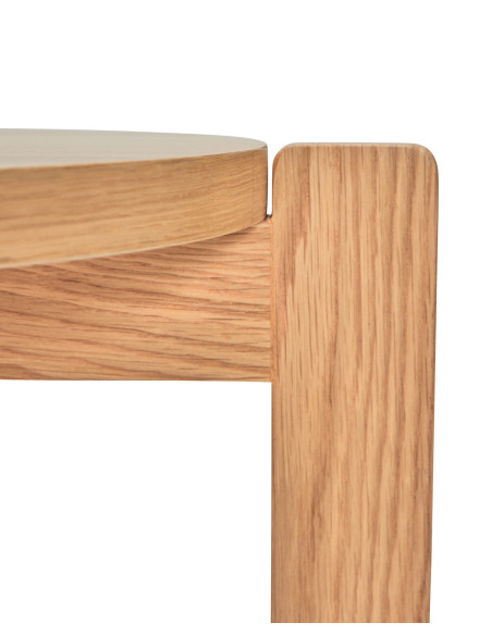 Tabouret naturel en MDF et chêne Ø 45 x H 42 cm Always