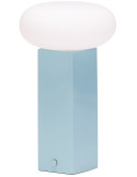 Lampe à poser LED rechargeable bleue en verre et fer 12 x 12 x 20 cm Low