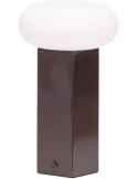 Lampe à poser LED rechargeable marron en verre et fer 12 x 12 x 20 cm Low