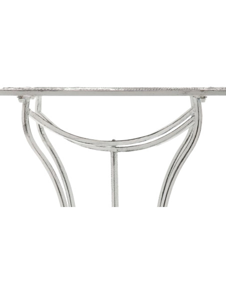 Table de jardin carrée blanc antique en fer 60 x 60 x 72 cm Marilee