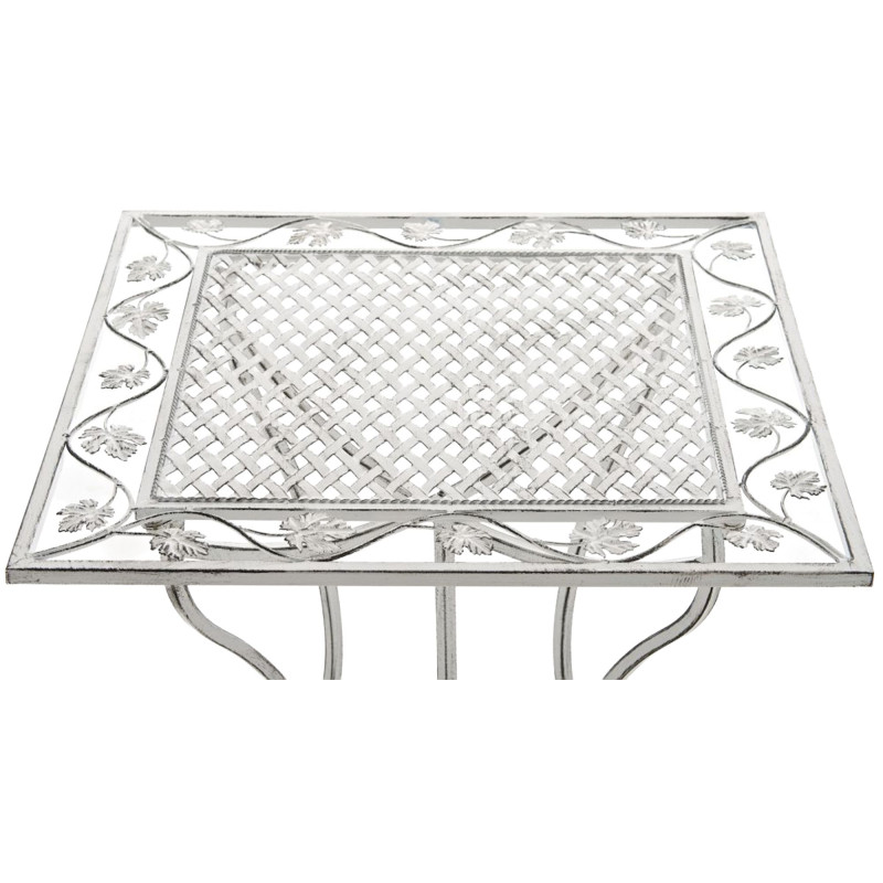 Table de jardin carrée blanc antique...