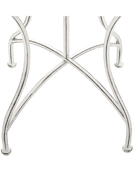 Table de jardin carrée blanc antique en fer 60 x 60 x 72 cm Marilee