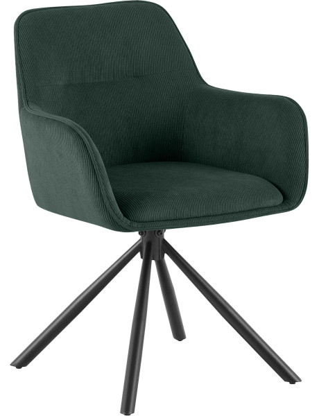 Chaise de salle à manger pivotante verte en velours...
