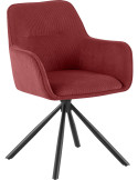 Chaise de salle à manger pivotante bordeaux en velours côtelé 58 x 59 x 84 cm Yasna
