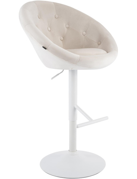 Tabouret de bar réglable pivotant crème et blanc en...