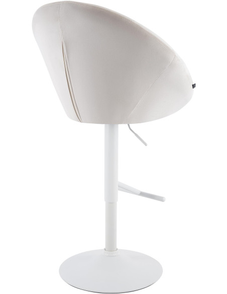 Tabouret de bar réglable pivotant crème et blanc en velours et métal 65 x 57 x 66 à 87 cm Sigur