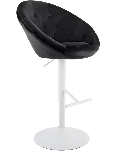 Tabouret de bar réglable pivotant blanc et noir en...