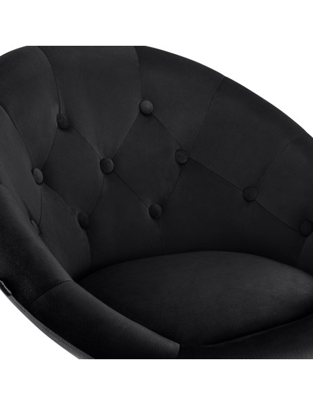 Tabouret de bar réglable pivotant blanc et noir en velours et métal 65 x 57 x 66 à 87 cm Sigur