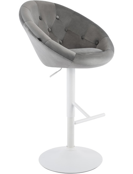 Tabouret de bar réglable pivotant blanc et gris en...