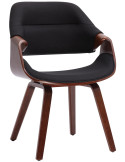 Chaise de salle à manger noire en tissu et bois noyer 62 x 60 x 87 cm Ebtis