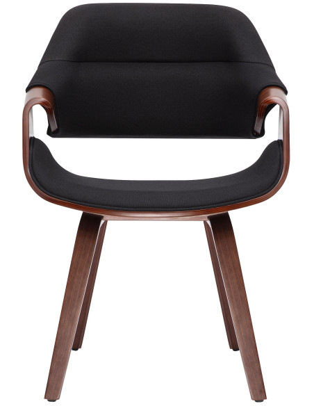 Chaise de salle à manger noire en tissu et bois noyer 62 x 60 x 87 cm Ebtis
