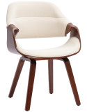 Chaise de salle à manger noix et crème en tissu et bois 62 x 60 x 87 cm Ebtis