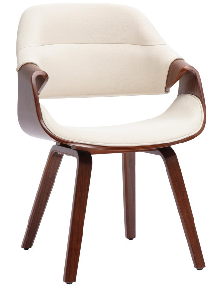Chaise de salle à manger noix et crème en tissu et bois 62 x 60 x 87 cm Ebtis