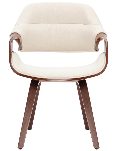 Chaise de salle à manger noix et crème en tissu et bois 62 x 60 x 87 cm Ebtis