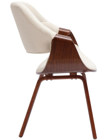Chaise de salle à manger noix et crème en tissu et bois 62 x 60 x 87 cm Ebtis