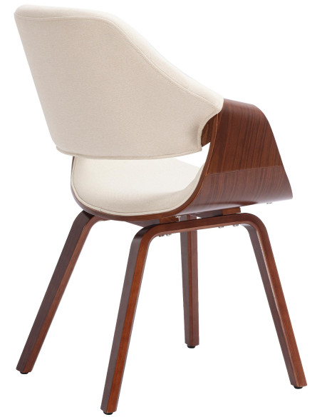 Chaise de salle à manger noix et crème en tissu et bois 62 x 60 x 87 cm Ebtis