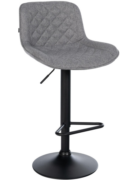 Tabouret de bar réglable pivotant gris foncé en tissu et...