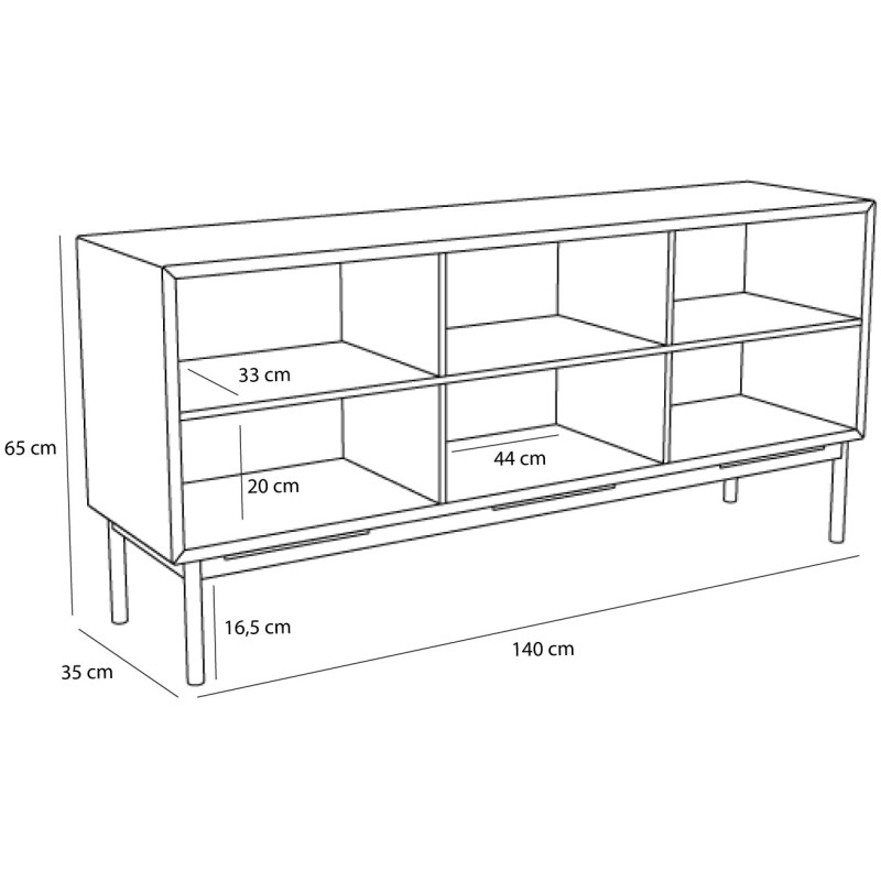 Buffet bas marron et naturel en MDF...