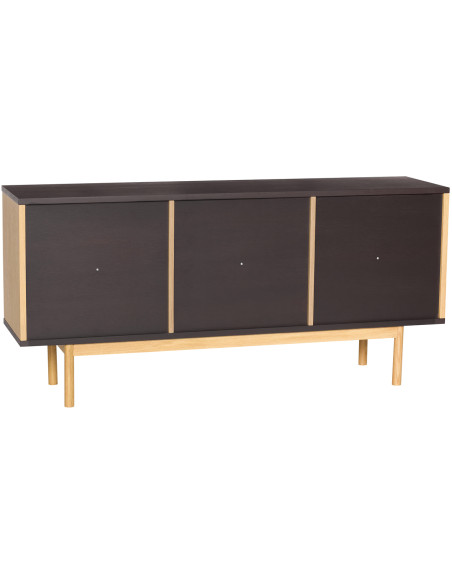 Buffet bas marron et naturel en MDF et chêne 140 x 35 x 65 cm Dual