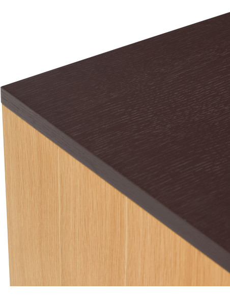 Buffet bas marron et naturel en MDF et chêne 140 x 35 x 65 cm Dual