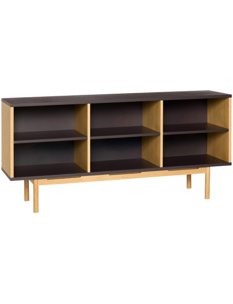 Buffet bas marron et naturel en MDF et chêne 140 x 35 x...