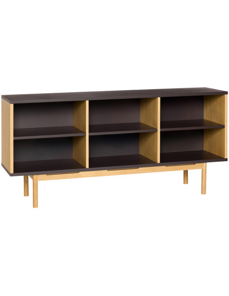 Buffet bas marron et naturel en MDF et chêne 140 x 35 x 65 cm Dual