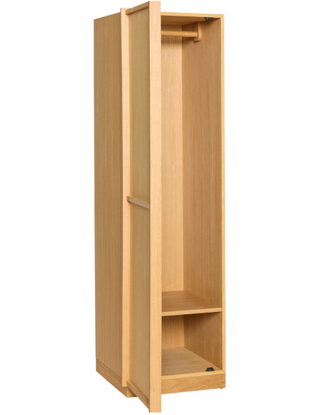 Armoire penderie étroite naturelle en MDF et chêne 50 x 55 x 181 cm Kura