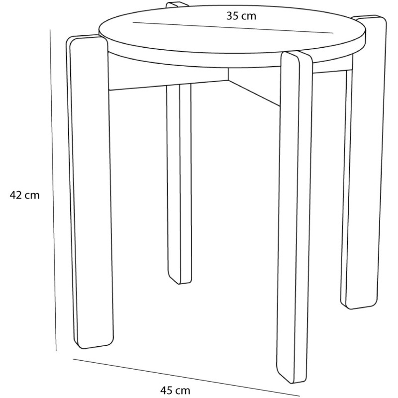 Tabouret gris clair en MDF et chêne Ø...