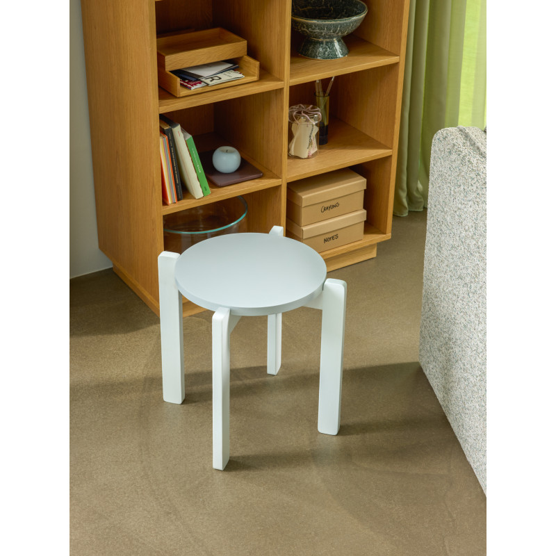 Tabouret gris clair en MDF et chêne Ø...