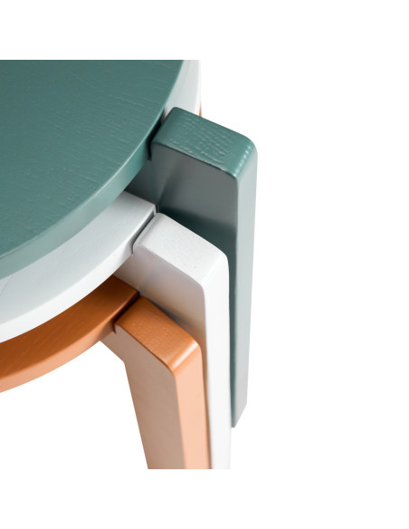 Tabouret gris clair en MDF et chêne Ø 45 x H 42 cm Always