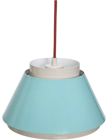 Suspension bleu et beige en fer Ø 25 x H 15 cm Remi